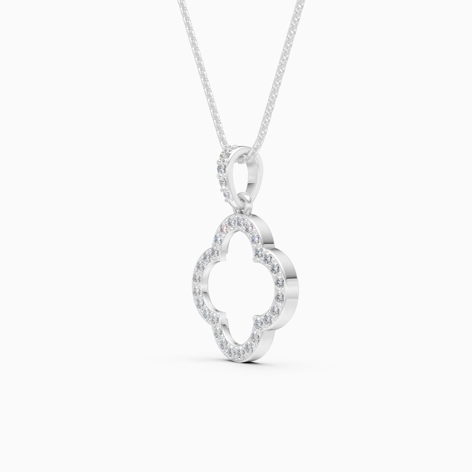 Clover Lab Grown Diamond Pendant Necklace